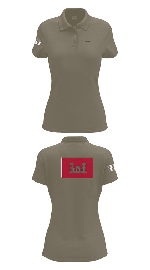 Womens Short Sleeve Performance Polo, B 103 EN BN, National Guard, Teamtime, Team time, sublimation, custom sports apparel, team uniforms, spirit wear, spiritwear, sports uniforms, custom shirts, team store, custom team store, fundraiser sports, apparel fundraiser