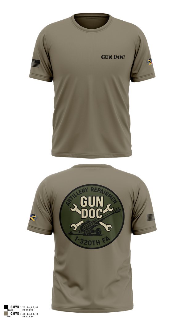 Old School Cotton Feel Shirt, ARMT 1-320th Field Artillery, Army, Teamtime, Team time, sublimation, custom sports apparel, team uniforms, spirit wear, spiritwear, sports uniforms, custom shirts, team store, custom team store, fundraiser sports, apparel fundraiser