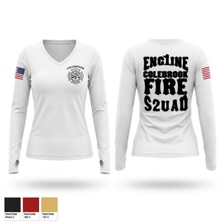 Womens Long Sleeve Vneck Shirt, Colebrook, Fire Department, Teamtime, Team time, sublimation, custom sports apparel, team uniforms, spirit wear, spiritwear, sports uniforms, custom shirts, team store, custom team store, fundraiser sports, apparel fundraiser