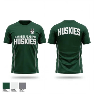 Franklin Academy Huskies 94222835 Old School Cotton Feel Shirt - 1