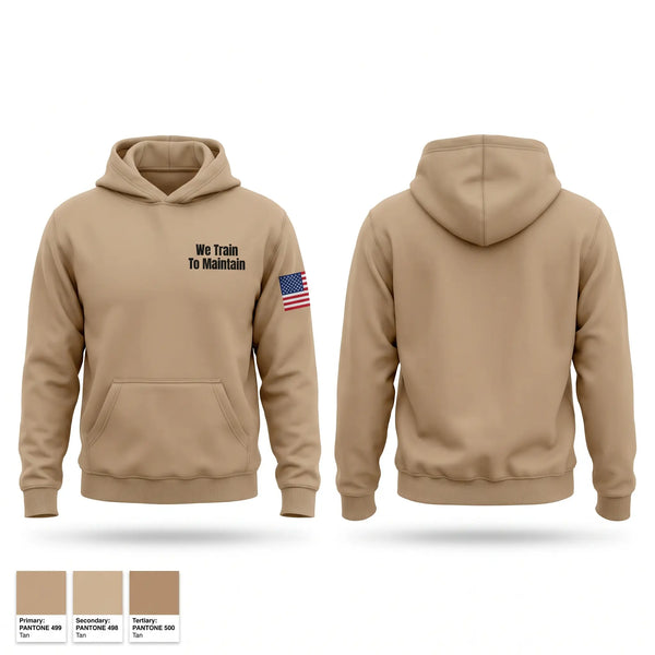 Hoodie, We Train To Maintain, Army, Teamtime, Team time, sublimation, custom sports apparel, team uniforms, spirit wear, spiritwear, sports uniforms, custom shirts, team store, custom team store, fundraiser sports, apparel fundraiser