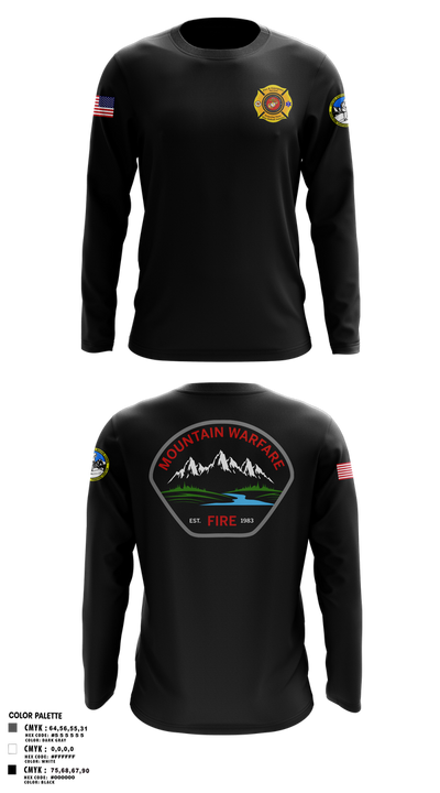Marine Corps Mountain Warfare Training Center Fire Department 41101347 Long Sleeve Performance Shirt 3