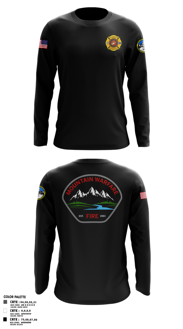Long Sleeve Performance Shirt, Marine Corps Mountain Warfare Training Center Fire Department, , Teamtime, Team time, sublimation, custom sports apparel, team uniforms, spirit wear, spiritwear, sports uniforms, custom shirts, team store, custom team store, fundraiser sports, apparel fundraiser