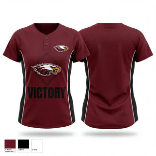 Two Button Softball Jersey, Huntsville Lady Eagles, Softball, Teamtime, Team time, sublimation, custom sports apparel, team uniforms, spirit wear, spiritwear, sports uniforms, custom shirts, team store, custom team store, fundraiser sports, apparel fundraiser