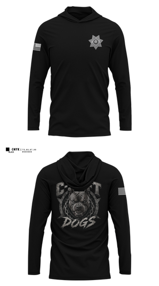 Long Sleeve Hooded Sun Shirt, Orleans County Corrections, Police, Teamtime, Team time, sublimation, custom sports apparel, team uniforms, spirit wear, spiritwear, sports uniforms, custom shirts, team store, custom team store, fundraiser sports, apparel fundraiser