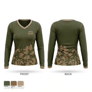 Womens Long Sleeve Vneck Shirt, King Vawn, Baseball, Teamtime, Team time, sublimation, custom sports apparel, team uniforms, spirit wear, spiritwear, sports uniforms, custom shirts, team store, custom team store, fundraiser sports, apparel fundraiser