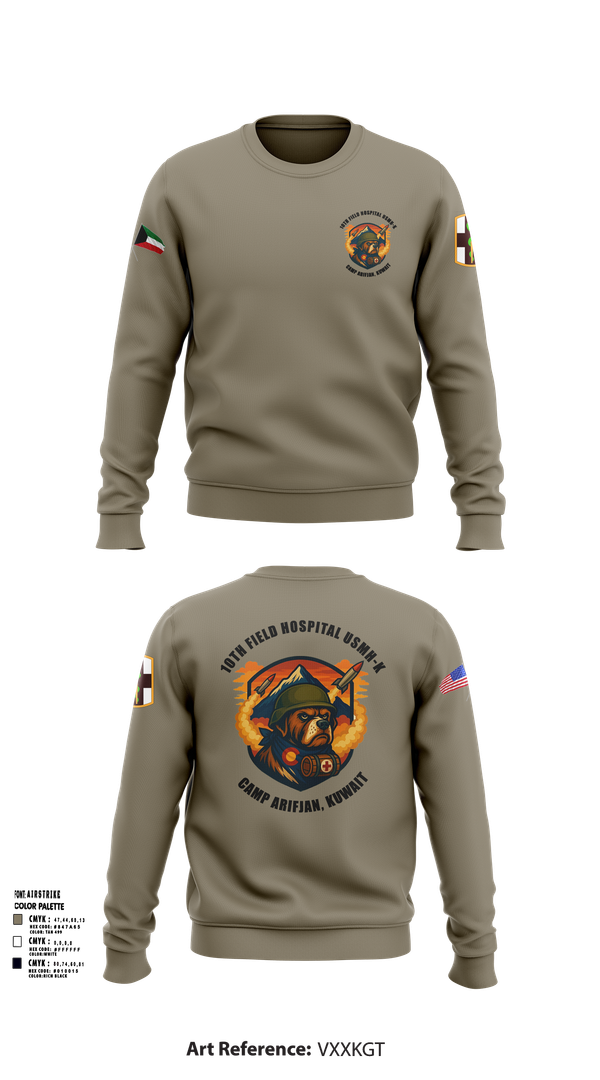 Crew Neck Sweatshirt, 10th Field Hospital (FWD), , Teamtime, Team time, sublimation, custom sports apparel, team uniforms, spirit wear, spiritwear, sports uniforms, custom shirts, team store, custom team store, fundraiser sports, apparel fundraiser