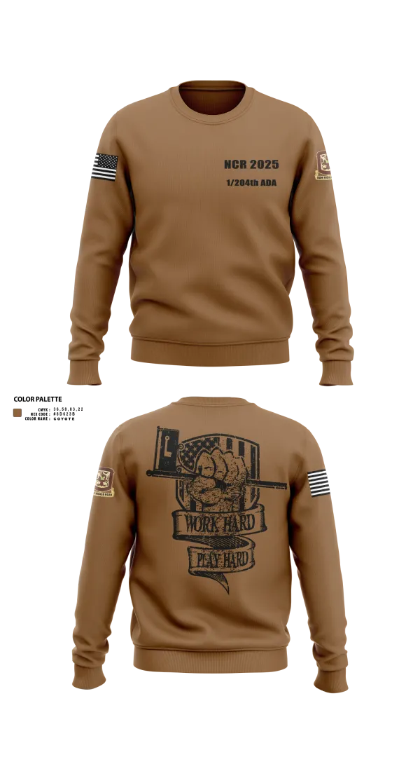 Crew Neck Sweatshirt, 1/204th ADA, , Teamtime, Team time, sublimation, custom sports apparel, team uniforms, spirit wear, spiritwear, sports uniforms, custom shirts, team store, custom team store, fundraiser sports, apparel fundraiser
