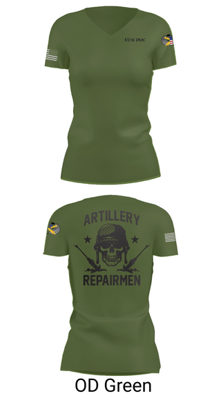 Womens Short Sleeve Vneck Shirt, ARMT 1-320th Field Artillery, Army, Teamtime, Team time, sublimation, custom sports apparel, team uniforms, spirit wear, spiritwear, sports uniforms, custom shirts, team store, custom team store, fundraiser sports, apparel fundraiser