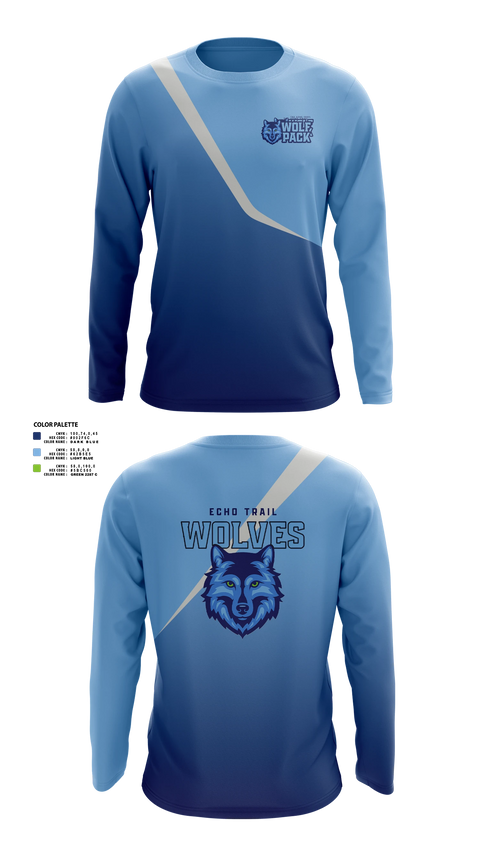 Long Sleeve Shooting Shirt, Echo Trail Wolfpack, Men's Basketball, Teamtime, Team time, sublimation, custom sports apparel, team uniforms, spirit wear, spiritwear, sports uniforms, custom shirts, team store, custom team store, fundraiser sports, apparel fundraiser