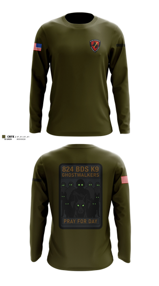 Long Sleeve Performance Shirt, 824 Base Defense Squadron, Air Force, Teamtime, Team time, sublimation, custom sports apparel, team uniforms, spirit wear, spiritwear, sports uniforms, custom shirts, team store, custom team store, fundraiser sports, apparel fundraiser