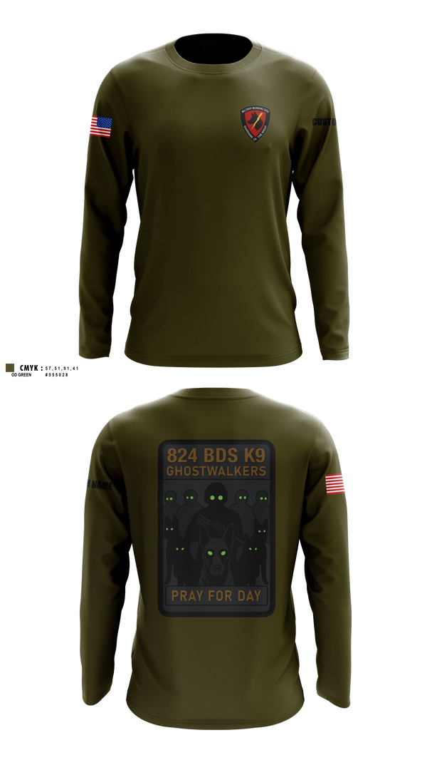Long Sleeve Performance Shirt, 824 Base Defense Squadron, Air Force, Teamtime, Team time, sublimation, custom sports apparel, team uniforms, spirit wear, spiritwear, sports uniforms, custom shirts, team store, custom team store, fundraiser sports, apparel fundraiser
