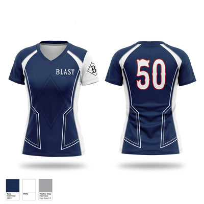 Blast Baseball Women's Short Sleeve V-neck Shirt - 1
