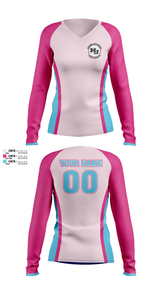 Womens Long Sleeve Vneck Shirt, Hardin Jefferson Lady Hawks, Women's Volleyball, Teamtime, Team time, sublimation, custom sports apparel, team uniforms, spirit wear, spiritwear, sports uniforms, custom shirts, team store, custom team store, fundraiser sports, apparel fundraiser