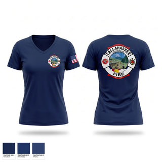 Womens Short Sleeve Vneck Shirt, Tallahassee fire, Fire Department, Teamtime, Team time, sublimation, custom sports apparel, team uniforms, spirit wear, spiritwear, sports uniforms, custom shirts, team store, custom team store, fundraiser sports, apparel fundraiser
