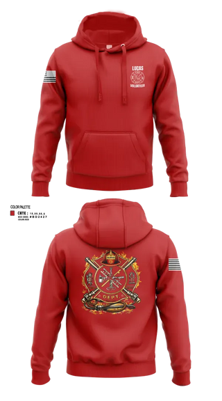 Hoodie, Lucas Volunteer Fire Department, Fire Department, Teamtime, Team time, sublimation, custom sports apparel, team uniforms, spirit wear, spiritwear, sports uniforms, custom shirts, team store, custom team store, fundraiser sports, apparel fundraiser