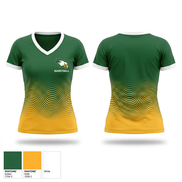 Womens Short Sleeve Vneck Shirt, Seneca Valley, Men's Basketball, Teamtime, Team time, sublimation, custom sports apparel, team uniforms, spirit wear, spiritwear, sports uniforms, custom shirts, team store, custom team store, fundraiser sports, apparel fundraiser