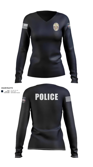 Womens Long Sleeve Vneck Shirt, Miami Police Department, , Teamtime, Team time, sublimation, custom sports apparel, team uniforms, spirit wear, spiritwear, sports uniforms, custom shirts, team store, custom team store, fundraiser sports, apparel fundraiser