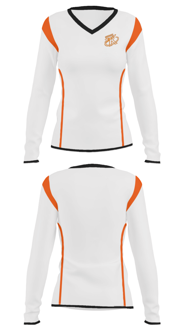 Women's Long Sleeve Vneck Shirt, Underwood High School, Spirit Store, Teamtime, Team time, sublimation, custom sports apparel, team uniforms, spirit wear, spiritwear, sports uniforms, custom shirts, team store, custom team store, fundraiser sports, apparel fundraiser