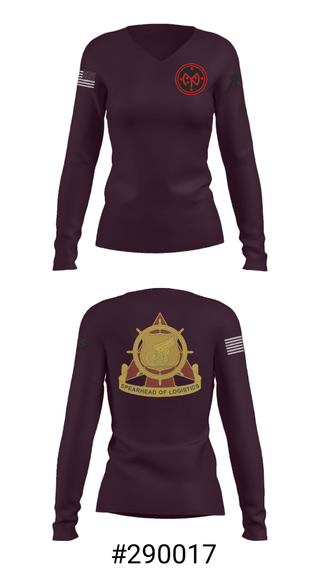 Women's Long Sleeve Vneck Shirt, E co 427th, National Guard, Teamtime, Team time, sublimation, custom sports apparel, team uniforms, spirit wear, spiritwear, sports uniforms, custom shirts, team store, custom team store, fundraiser sports, apparel fundraiser