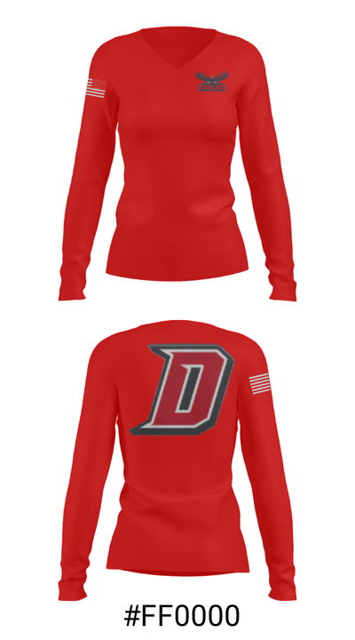 Dover Area High School Wrestling 59527124 Women's Long Sleeve V-neck Shirt - 20