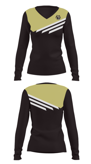 Women's Long Sleeve Vneck Shirt, Oak Forest High School, Spirit Store, Teamtime, Team time, sublimation, custom sports apparel, team uniforms, spirit wear, spiritwear, sports uniforms, custom shirts, team store, custom team store, fundraiser sports, apparel fundraiser