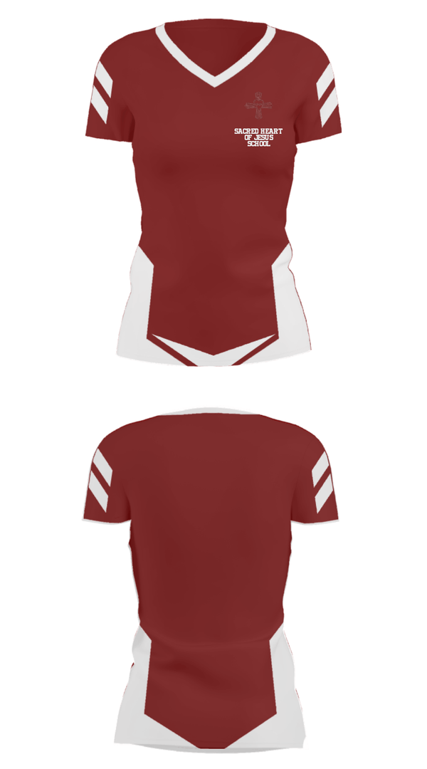 Women's Short Sleeve Vneck Shirt, Sacred Heart of Jesus School, Spirit Store, Teamtime, Team time, sublimation, custom sports apparel, team uniforms, spirit wear, spiritwear, sports uniforms, custom shirts, team store, custom team store, fundraiser sports, apparel fundraiser