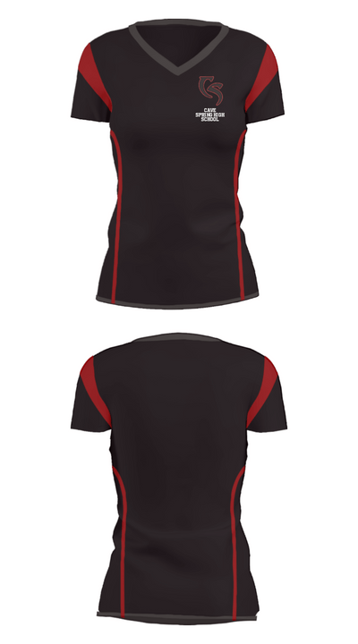 Cave Spring High School 3125404 Women's Short Sleeve V-neck Shirt - 29