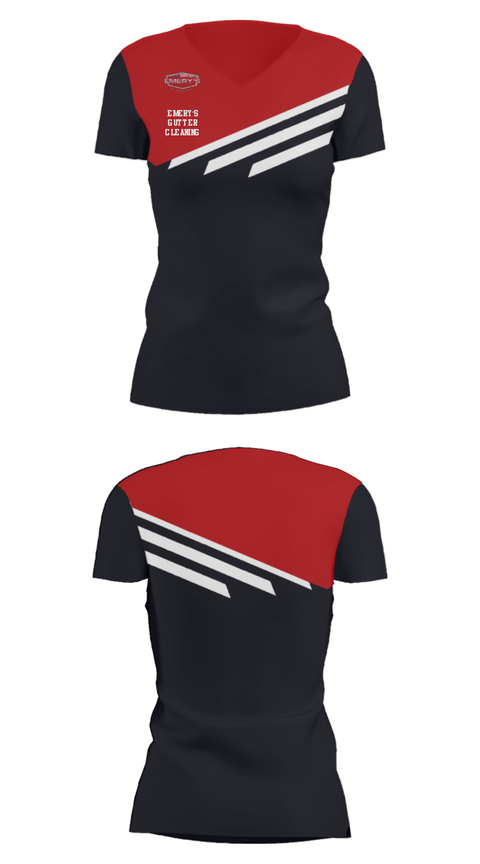 Women's Short Sleeve Vneck Shirt, Emery’s Gutter Cleaning, , Teamtime, Team time, sublimation, custom sports apparel, team uniforms, spirit wear, spiritwear, sports uniforms, custom shirts, team store, custom team store, fundraiser sports, apparel fundraiser