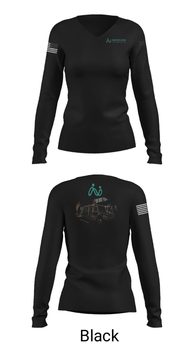 NEMOURS CHILDRENS HOSPITAL 4343259 Women's Long Sleeve V-neck Shirt - 13