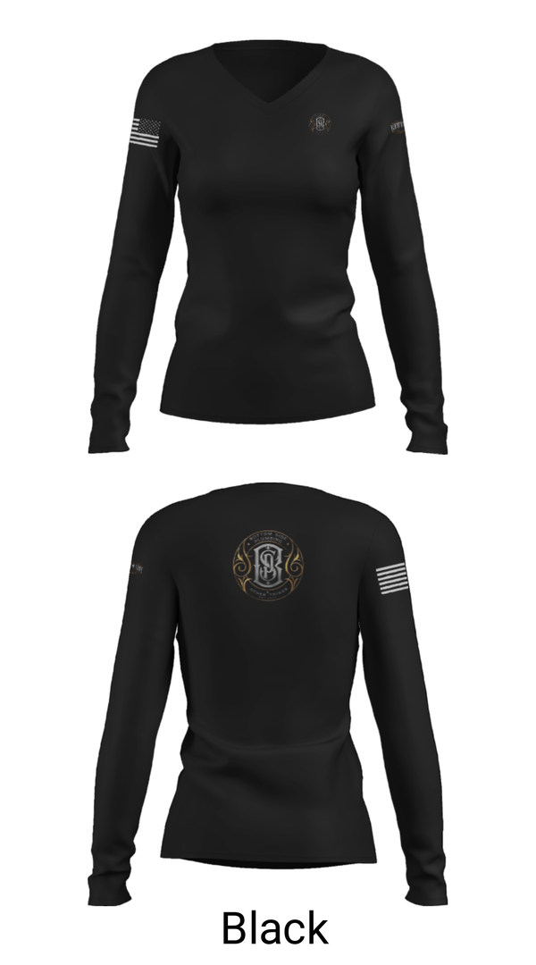 Women's Long Sleeve Vneck Shirt, Bottom Side Plumbing and other things, , Teamtime, Team time, sublimation, custom sports apparel, team uniforms, spirit wear, spiritwear, sports uniforms, custom shirts, team store, custom team store, fundraiser sports, apparel fundraiser