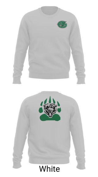Crew Neck Sweatshirt, Gold-Burg High School Basketball, Women's Basketball, Teamtime, Team time, sublimation, custom sports apparel, team uniforms, spirit wear, spiritwear, sports uniforms, custom shirts, team store, custom team store, fundraiser sports, apparel fundraiser
