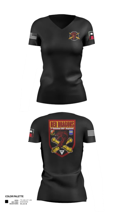 2-306th FAR 32661522 Women's Short Sleeve V-neck Shirt - 21