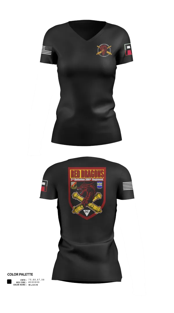 Womens Short Sleeve Vneck Shirt, 2-306th FAR, Army, Teamtime, Team time, sublimation, custom sports apparel, team uniforms, spirit wear, spiritwear, sports uniforms, custom shirts, team store, custom team store, fundraiser sports, apparel fundraiser