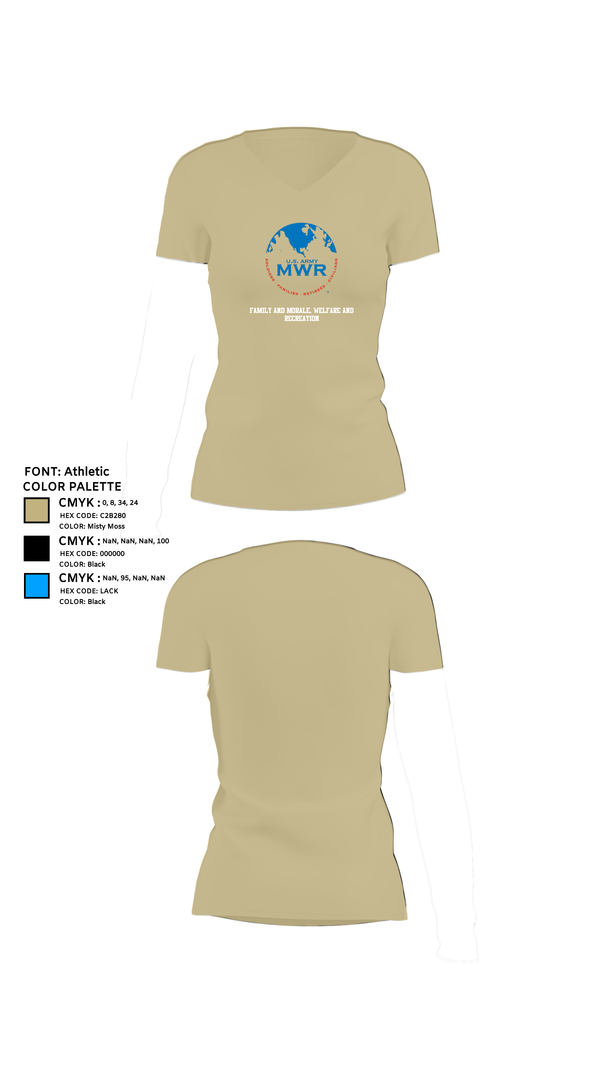 Womens Short Sleeve Vneck Shirt, FAMILY AND MORALE, WELFARE AND RECREATION, , Teamtime, Team time, sublimation, custom sports apparel, team uniforms, spirit wear, spiritwear, sports uniforms, custom shirts, team store, custom team store, fundraiser sports, apparel fundraiser