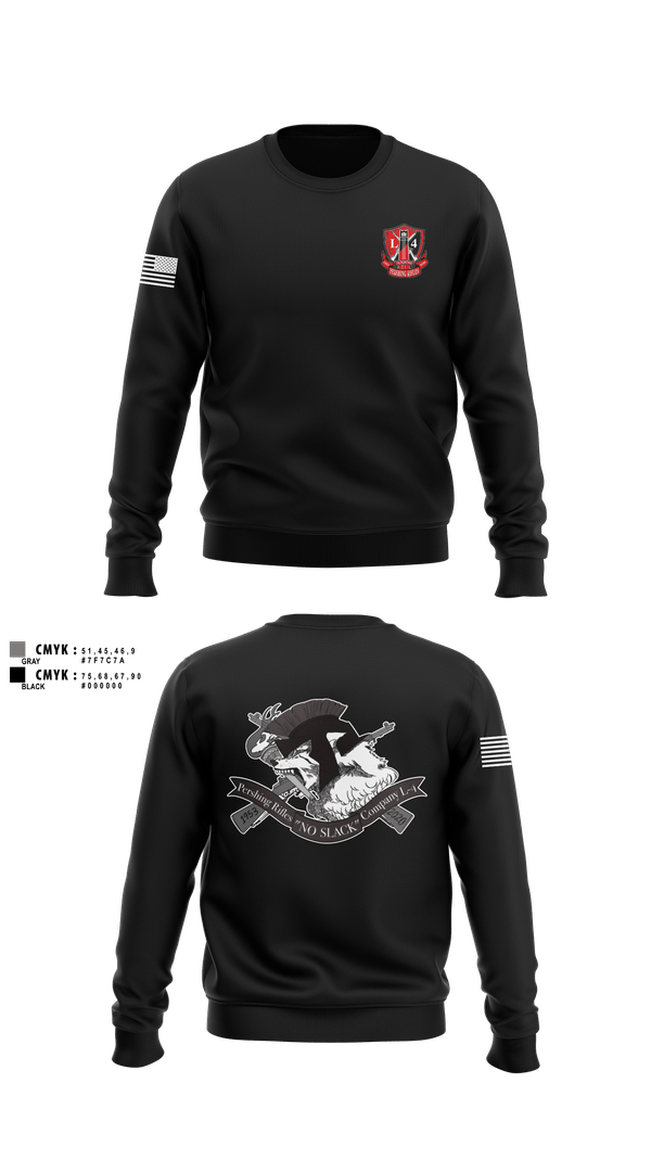 Crew Neck Sweatshirt, Pershing Rifles, Company L-4, Army, Teamtime, Team time, sublimation, custom sports apparel, team uniforms, spirit wear, spiritwear, sports uniforms, custom shirts, team store, custom team store, fundraiser sports, apparel fundraiser
