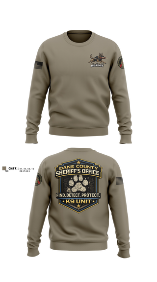 Crew Neck Sweatshirt, Dane County K9, Police, Teamtime, Team time, sublimation, custom sports apparel, team uniforms, spirit wear, spiritwear, sports uniforms, custom shirts, team store, custom team store, fundraiser sports, apparel fundraiser