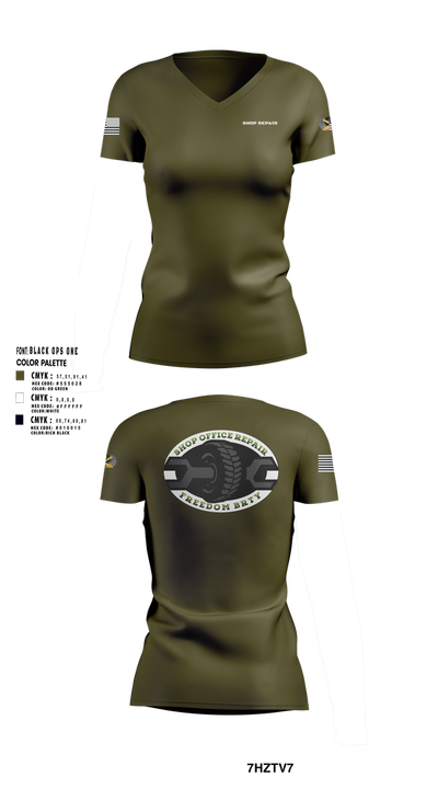 1-320TH FA 20392282 Women's Short Sleeve V-neck Shirt - 122