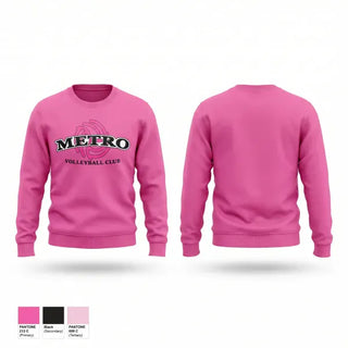 Crew Neck Sweatshirt, Metro Sports Center Volleyball, Men's Volleyball, Teamtime, Team time, sublimation, custom sports apparel, team uniforms, spirit wear, spiritwear, sports uniforms, custom shirts, team store, custom team store, fundraiser sports, apparel fundraiser