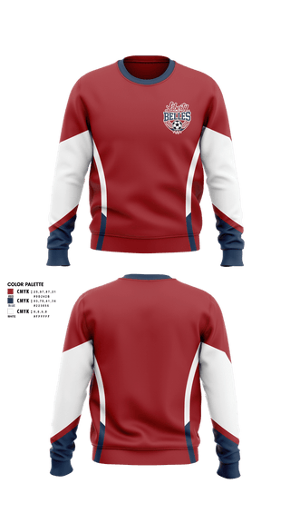 Crew Neck Sweatshirt, Liberty Bells, Women's Soccer, Teamtime, Team time, sublimation, custom sports apparel, team uniforms, spirit wear, spiritwear, sports uniforms, custom shirts, team store, custom team store, fundraiser sports, apparel fundraiser