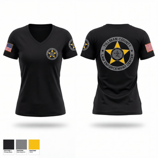Womens Short Sleeve Vneck Shirt, Tillman County Law Enforcement Center, Police, Teamtime, Team time, sublimation, custom sports apparel, team uniforms, spirit wear, spiritwear, sports uniforms, custom shirts, team store, custom team store, fundraiser sports, apparel fundraiser