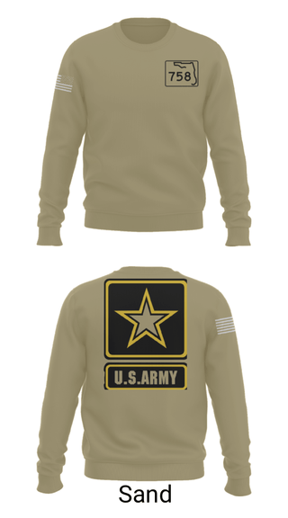 Crew Neck Sweatshirt, 758 maintenance company, Army, Teamtime, Team time, sublimation, custom sports apparel, team uniforms, spirit wear, spiritwear, sports uniforms, custom shirts, team store, custom team store, fundraiser sports, apparel fundraiser