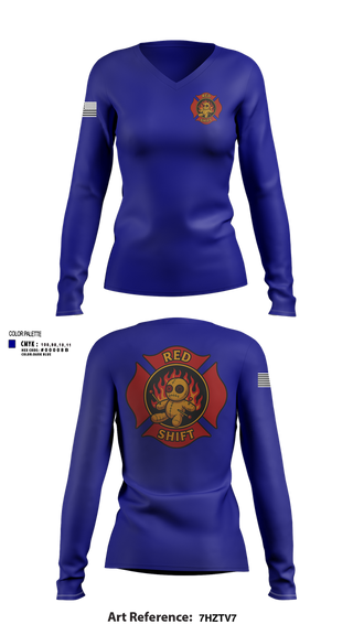 Womens Long Sleeve Vneck Shirt, City of Lake Geneva Fire Department, , Teamtime, Team time, sublimation, custom sports apparel, team uniforms, spirit wear, spiritwear, sports uniforms, custom shirts, team store, custom team store, fundraiser sports, apparel fundraiser