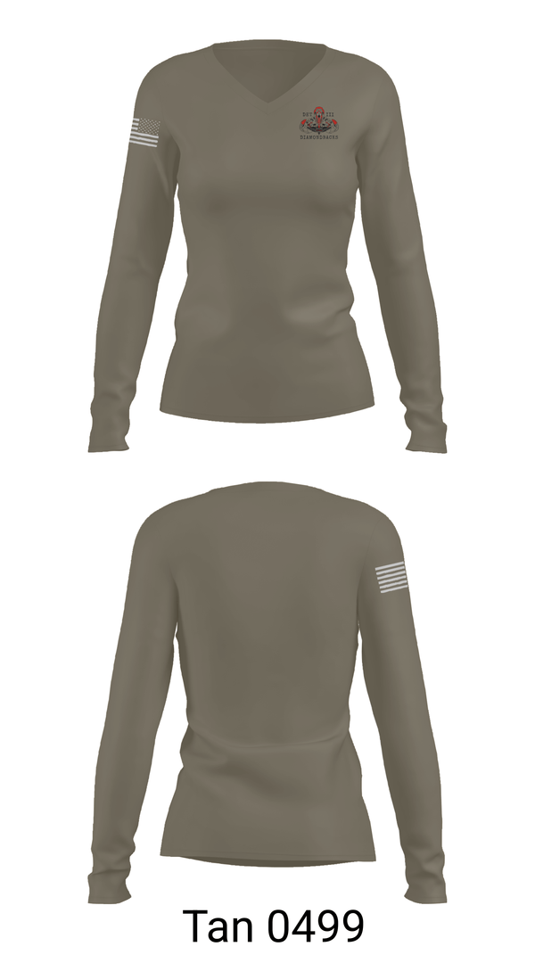 Womens Long Sleeve Vneck Shirt, 165th Quarter Master, National Guard, Teamtime, Team time, sublimation, custom sports apparel, team uniforms, spirit wear, spiritwear, sports uniforms, custom shirts, team store, custom team store, fundraiser sports, apparel fundraiser
