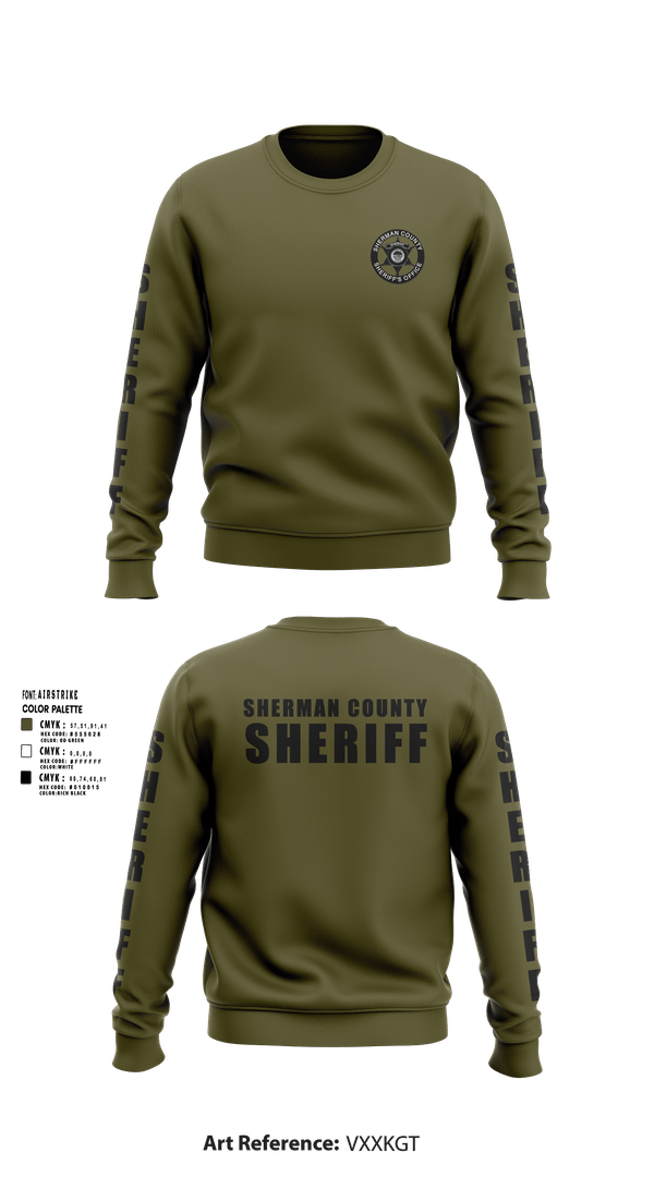 Crew Neck Sweatshirt, Sherman Co SO Kansas, Police, Teamtime, Team time, sublimation, custom sports apparel, team uniforms, spirit wear, spiritwear, sports uniforms, custom shirts, team store, custom team store, fundraiser sports, apparel fundraiser