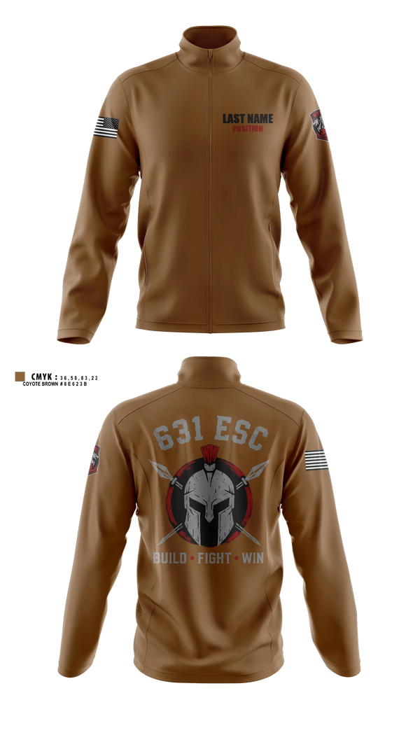 Fleece Jacket, 631st ESC, Army, Teamtime, Team time, sublimation, custom sports apparel, team uniforms, spirit wear, spiritwear, sports uniforms, custom shirts, team store, custom team store, fundraiser sports, apparel fundraiser