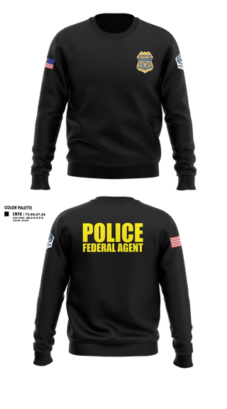 Crew Neck Sweatshirt, IRS-CI, Police, Teamtime, Team time, sublimation, custom sports apparel, team uniforms, spirit wear, spiritwear, sports uniforms, custom shirts, team store, custom team store, fundraiser sports, apparel fundraiser