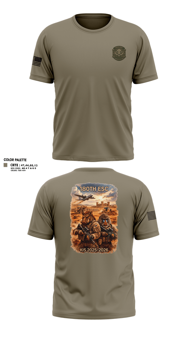 Short Sleeve Performance Shirt, 180th ESC Kismayo, Army, Teamtime, Team time, sublimation, custom sports apparel, team uniforms, spirit wear, spiritwear, sports uniforms, custom shirts, team store, custom team store, fundraiser sports, apparel fundraiser