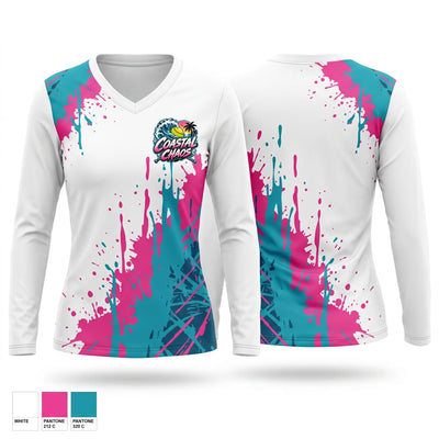 Coastal Chaos Women's Long Sleeve V-neck Shirt - 1