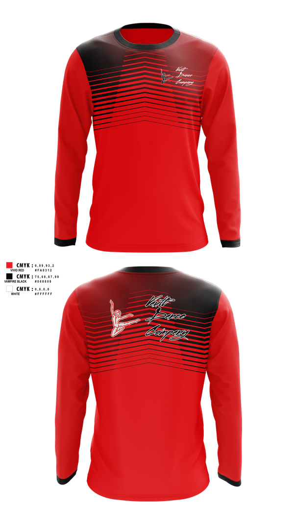 Long Sleeve Performance Shirt, Vault Dance Company, Cheer, Teamtime, Team time, sublimation, custom sports apparel, team uniforms, spirit wear, spiritwear, sports uniforms, custom shirts, team store, custom team store, fundraiser sports, apparel fundraiser